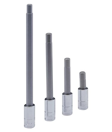 GENIUS TOOLS 1/4" Dr. 5mm Hex Bit Socket, 45mmL - 2082135
