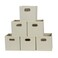Household Essentials Fabric Storage Bins 6 Piece Set, Strong Poly-Woven Fabric, Sturdy Chipboard Sides, Grommet Front Handle, Stackable and Foldable, Classic Design, Cream