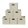 Household Essentials Fabric Storage Bins 6 Piece Set, Strong Poly-Woven Fabric, Sturdy Chipboard Sides, Grommet Front Handle, Stackable and Foldable, Classic Design, Cream