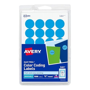 AveryPrint/Write Self-Adhesive Removable Labels, 0.75 Inch Diameter, Light Blue, 1,008 per Pack ,5461