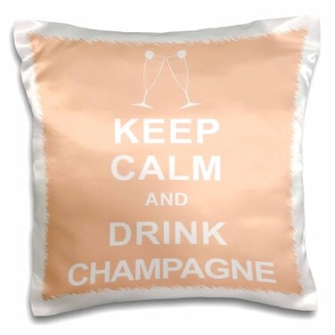 3dRose pc1936031 Keep Calm and Drink Champagne Pillow Case, 16 x 16