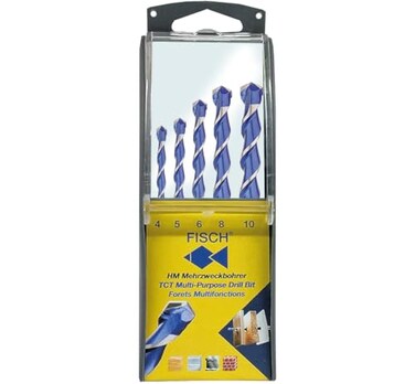 Fisch 5 Pcs Masonry Drill Bit Set for Concrete - Multi-Purpose FSP-357810