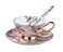 Eplze Bone China CupSaucer Set, 6.8oz- BirdsTrees,Light Pink