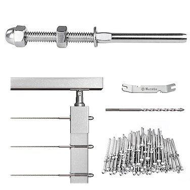 Muzata 60Pack Cable Railing Hardware Swage Threaded Stud Tensioner CR23