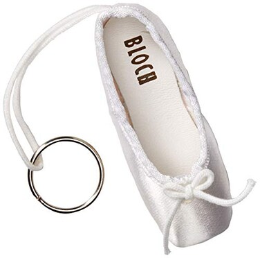 Bloch Dance Mini Pointe Shoe Keyring Accessory, white, one