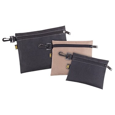 Custom Leathercraft CLC 1100 Multi-Purpose Clip-on Zippered Poly Bags, 3 Pack
