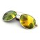 JS Military Style Polarized Aviators, Medium, Gold Frame/Orange Mirror