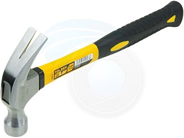 TOLSEN 20oz Claw Hammer Lightweight Fiberglass Smooth Face Nail Puller