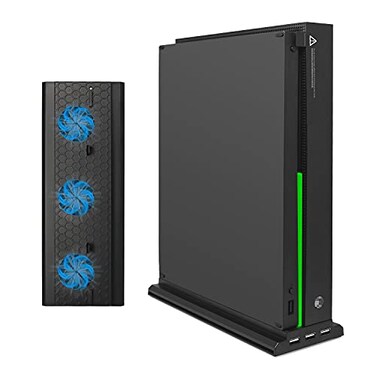 FASTSNAIL Vertical Stand with Cooling Fan for Xbox One X Console - Black