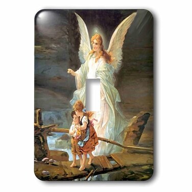 3dRose LLC lsp46681 Guardian Angel, Single Toggle Switch