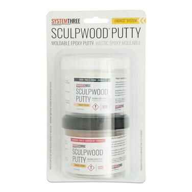 SYSTEMTHREE System Three SculpWood Putty Epoxy Wood Filler, 8 oz, Brown