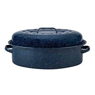Granite Ware Limited Edition Large Covered Oval Roasting Pan, 18", Blue