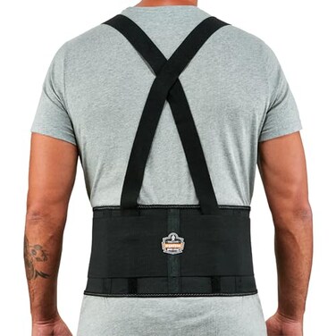 Ergodyne ProFlex 1650 Back Support Belt, 7.5" Elastic, Adjustable, Removeable Straps, Small, Black