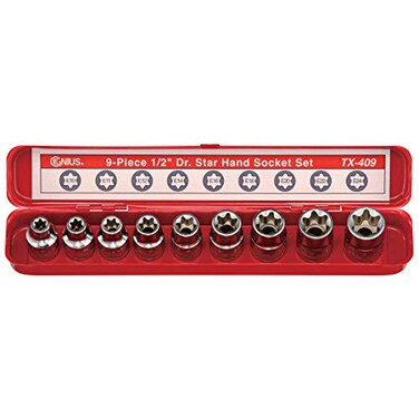 Genius Tools 9PC 1/2" Dr. Star Hand Socket Set - TX-409