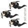 Probrico ,3 Pack Black Entry Knobs with Lock and Key, Keyed Alike Lockset Combo Pack, Indoor and Outdoor Leversets, Reversible for Both Left and Right Open