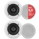 Pyle PDIC61RD 6.5" 200W in-Ceiling/Wall Speaker System, 6 Pack“ 2-Way Flush Mount Home Audio Speakers, White