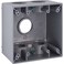 BELL 2-Gang Weatherproof Deep Box, Five 3/4 in. Threaded Outlets, Gray