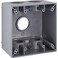 BELL 2-Gang Weatherproof Deep Box, Five 3/4 in. Threaded Outlets, Gray