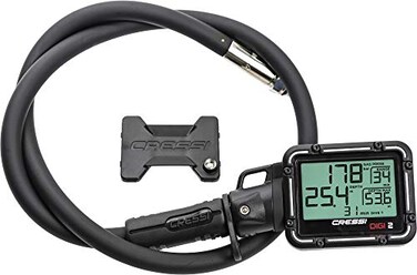 Cressi Digi2 Digital DepthPressure Gauges, Black