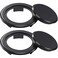 Bememo 2 Sets 2 Inch Patio Table Umbrella Hole Ring Plug and Cap,Black