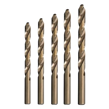 Drill America 5 Piece Cobalt Drill Bit Set ,1/4", 5/16", 3/8", 7/16", 1/2", D/ACO Series, POUD/ACOJ