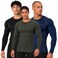 DEVOPS 3 Pack Men's Cool Dry Compression Baselayer Long Sleeve Shirts Top