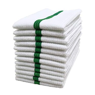 POLYTE Microfiber All-Purpose Ribbed Terry Bar Mop Towel, 14x17 in, 12 Pack