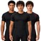 DEVOPS 3 Pack Men's Cool Dry Compression Baselayer Short Sleeve Shirts Top