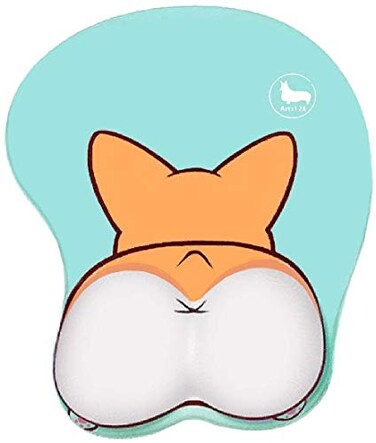 123Arts 3D Corgi Butt Shape Silicone Mouse Pad Mouse Mat