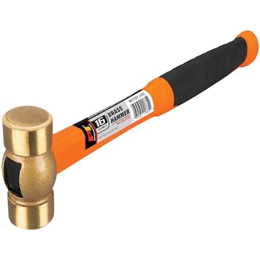 Performance Tool W1137 16 oz. Solid Brass Hammer, Fiberglass Handle