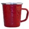 Golden Rabbit Enamelware - Red on Red Texture Pattern - 16 Ounce Latte Mug