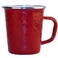 Golden Rabbit Enamelware - Red on Red Texture Pattern - 16 Ounce Latte Mug
