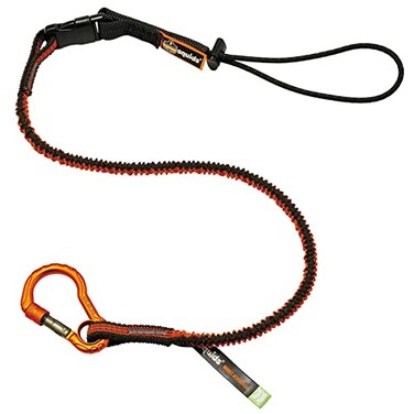 Ergodyne Squids 3102 Shock Absorbing Tool Lanyard with Self-Locking Carabiner, Detachable Loop End, Tool Weight Capacity 5lbs