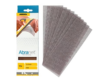 Mirka Abranet 3x9 Inch 240 Grit Mesh Sanding Sheets, Hook and Loop, 10 Pack