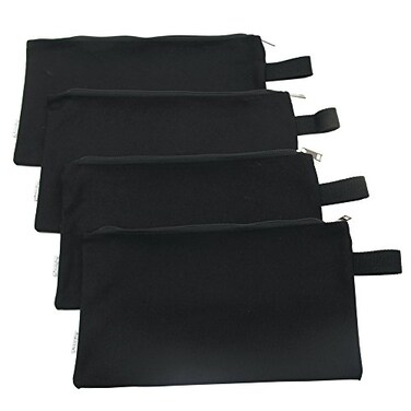 Augbunny 100% Cotton 16oz Heavy Duty Multi-purpose Canvas Zipper Tool Bag Organize Storage Pouch 4-pack