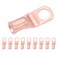 SELTERM 10pcs 2 AWG, 3/8" Stud Heavy Duty Bare Copper Battery Cable Lugs