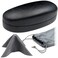 MyEyeglassCase - Glasses Case hard shell - Eyeglass Case Hard shell in Distressed Leather - Sunglass Case with Microfiber PouchCleaning Medium to Large MenWomen ,AS113 Black Z