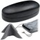 MyEyeglassCase - Glasses Case hard shell - Eyeglass Case Hard shell in Distressed Leather - Sunglass Case with Microfiber PouchCleaning Medium to Large MenWomen ,AS113 Black Z