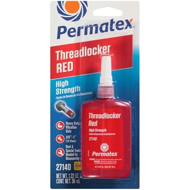 Permatex 27140 High Strength Threadlocker Red, 36 ml