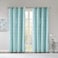 Intelligent Design Blackout Curtain, Light Blocking, 50x84 Aqua/Silver