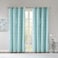 Intelligent Design Blackout Curtain, Light Blocking, 50x84 Aqua/Silver