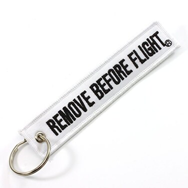 Rotary13B1 Remove Before Flight Key Chain - White