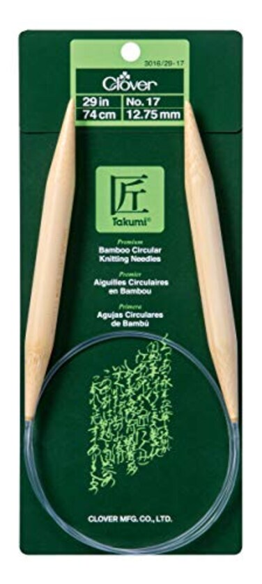 Clover 3016/29-17 No.17 Bamboo Circular Knitting Needles, 29