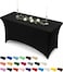 Utopia Kitchen Spandex Table Cloth 1 Pack [6FT, 72Lx30Wx30H Inch, Black]