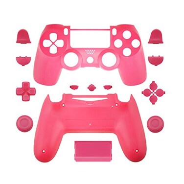 WPS Matte Controller Case Collection Full Housing ShellFull buttons for PS4 Playstation Slim Pro , JDM-040controller ,Pink