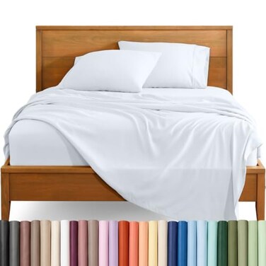 Bare Home Split King Sheet Set - 1800 Ultra-Soft ,Split King, White