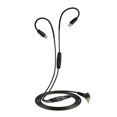 Granvela A8 Replacement Stereo Audio Cable with Microphone, Memory Wire,Compatible with Meeaudio M6 Pro Earbuds- Black