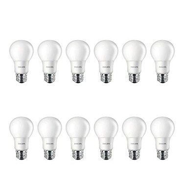 Philips LED Non-Dimmable A19 Frosted Light Bulb: 800-Lumen, 2700-Kelvin, 8.5-Watt ,60-Watt Equivalent, E26 Base, Soft White, 12-Pack
