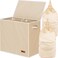 Simple Houseware Double Laundry Hamper with LidRemovable Bags, Beige