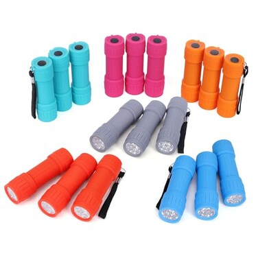 FASTPRO 18-Pack 9-LED Mini Flashlight Set with AAA Batteries Included